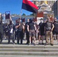 乌克兰首都基辅近期爆发大规模集会游行，大批乌克兰新纳粹分子走上街头，呼喊着“西海