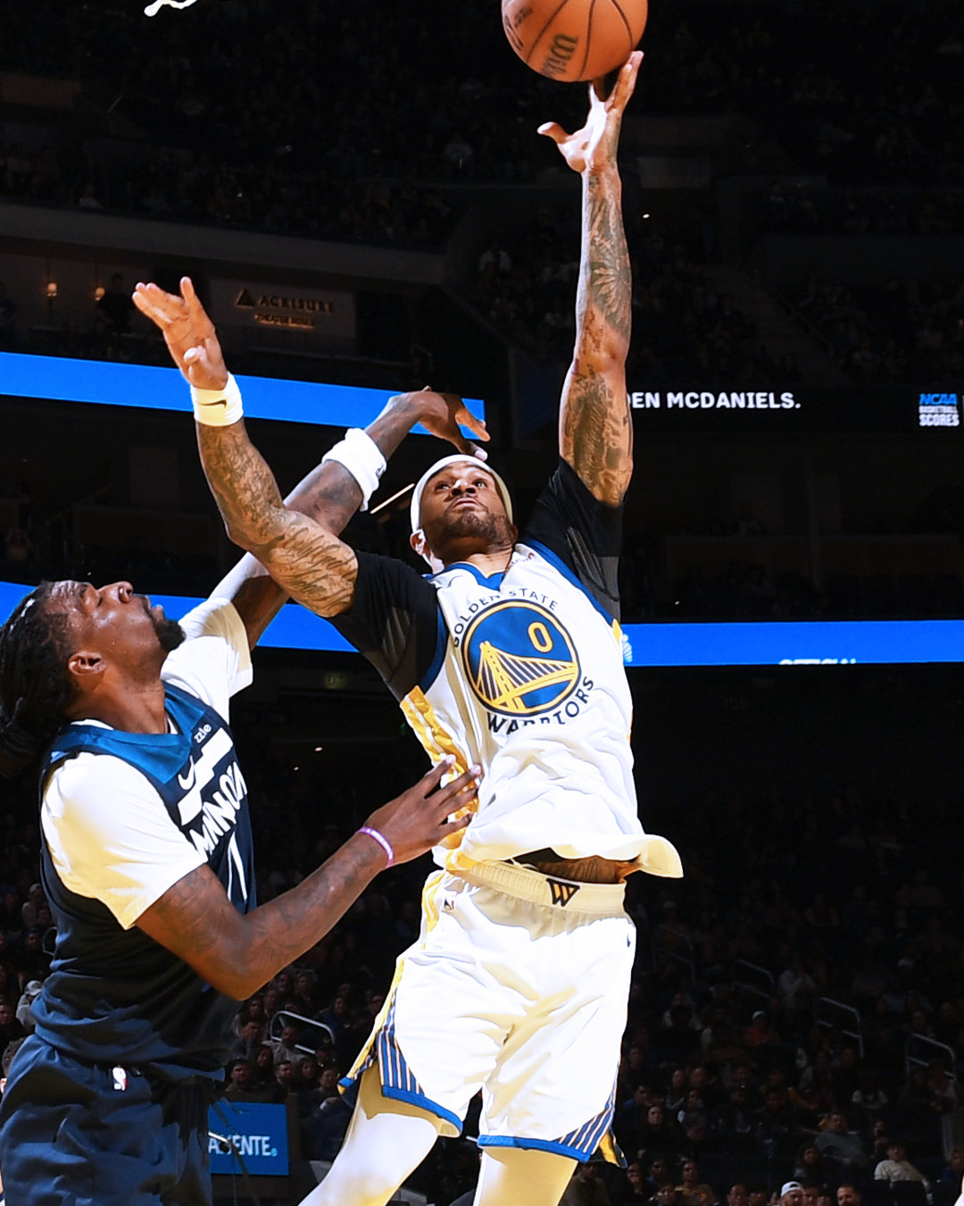 佩顿二世12分，3篮板，2助攻，1抢断。森林狼vs勇士