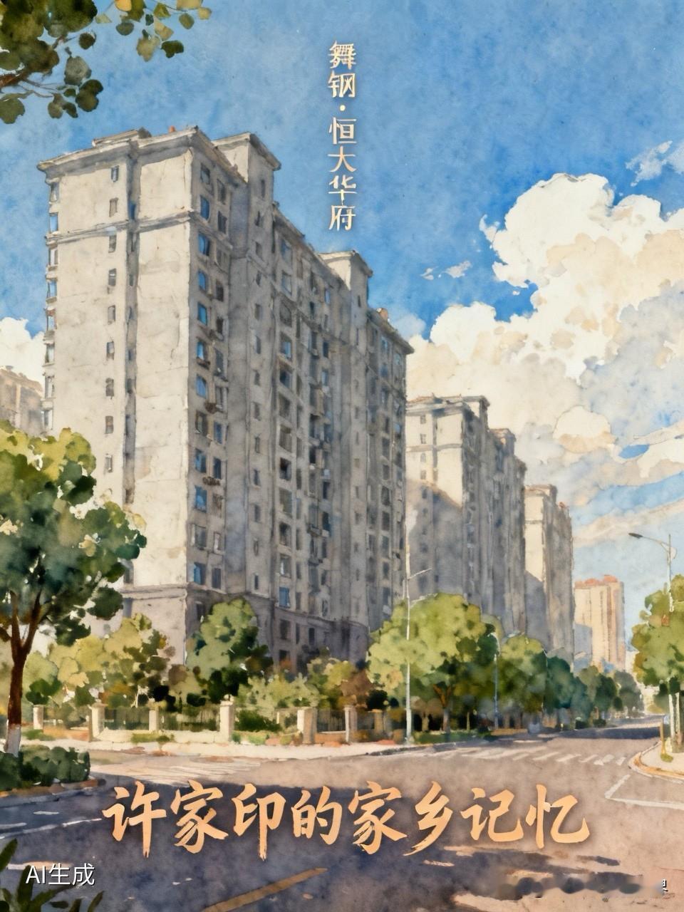 昨天路过舞钢市，发现钢城路左侧有一个恒大华府的小区，应该是恒大当年在舞钢建的小区