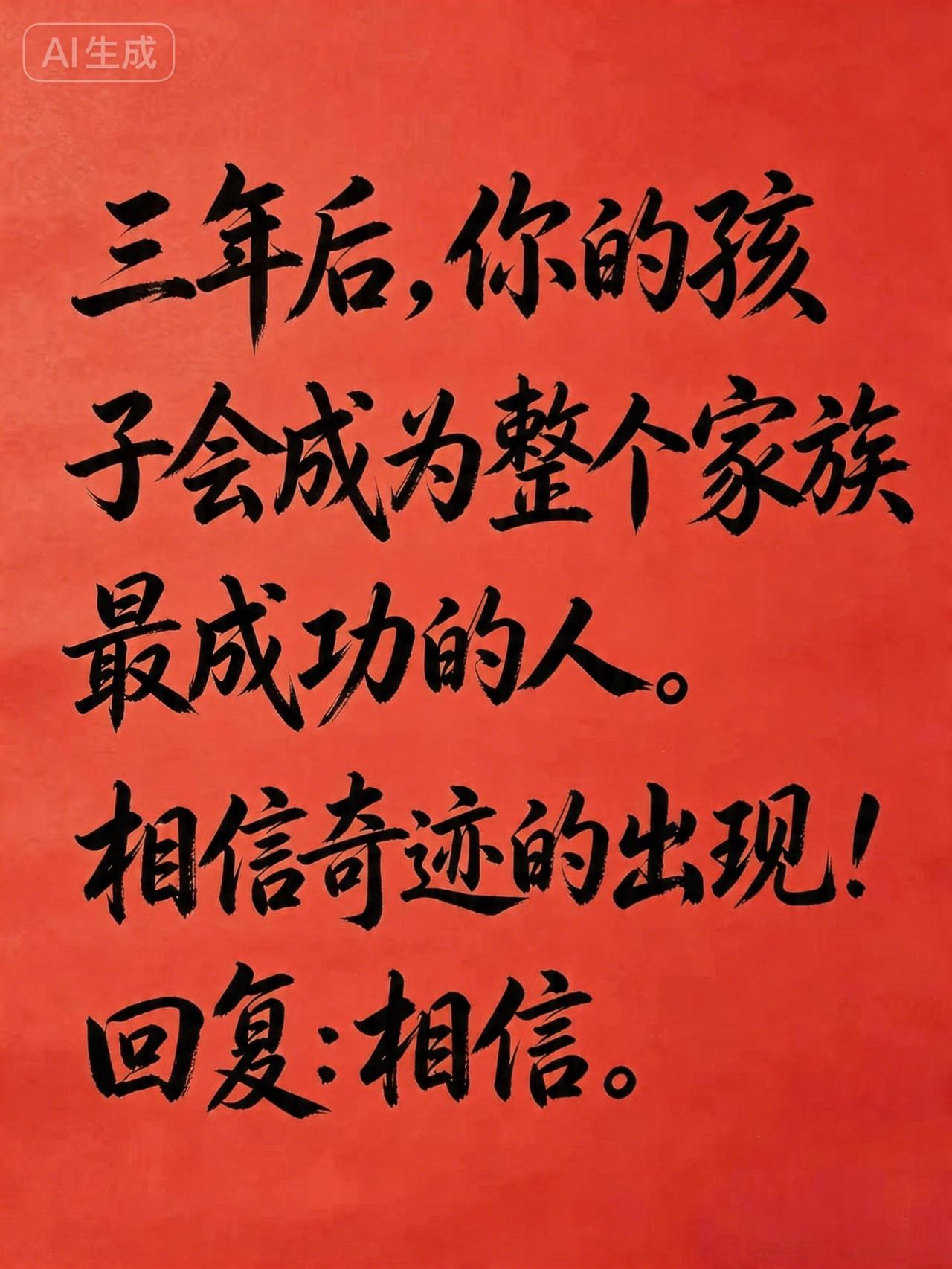 3年后你的孩子会成为家族里最成功的人，这不是玄学，是相信的力量

你信不信？你心