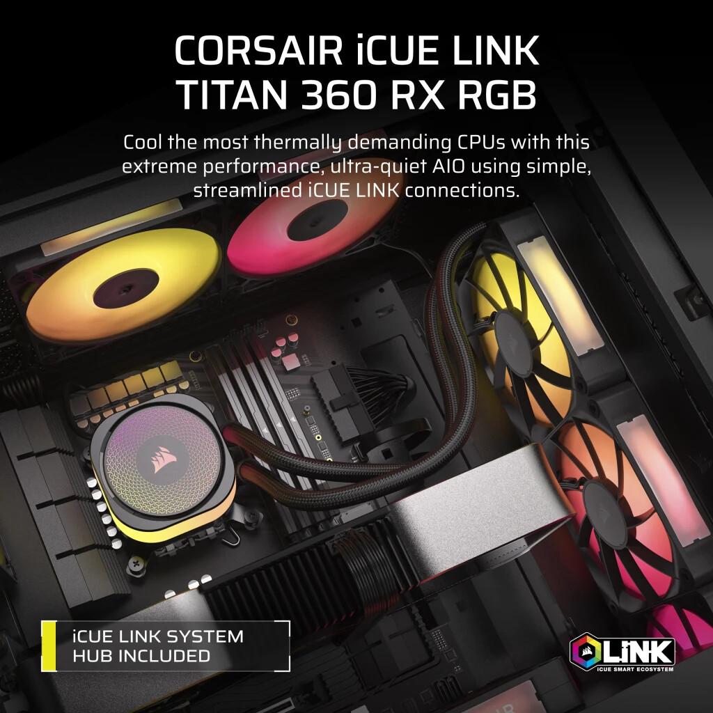 【美商海盗船发布iCUE LINK TITAN RX RGB系列AIO】日前，美