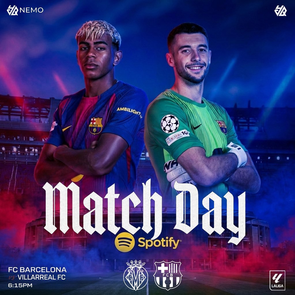 【比赛预告】西甲联赛第26轮2月28号23点15分巴塞罗那VS比利亚雷亚尔诺坎普