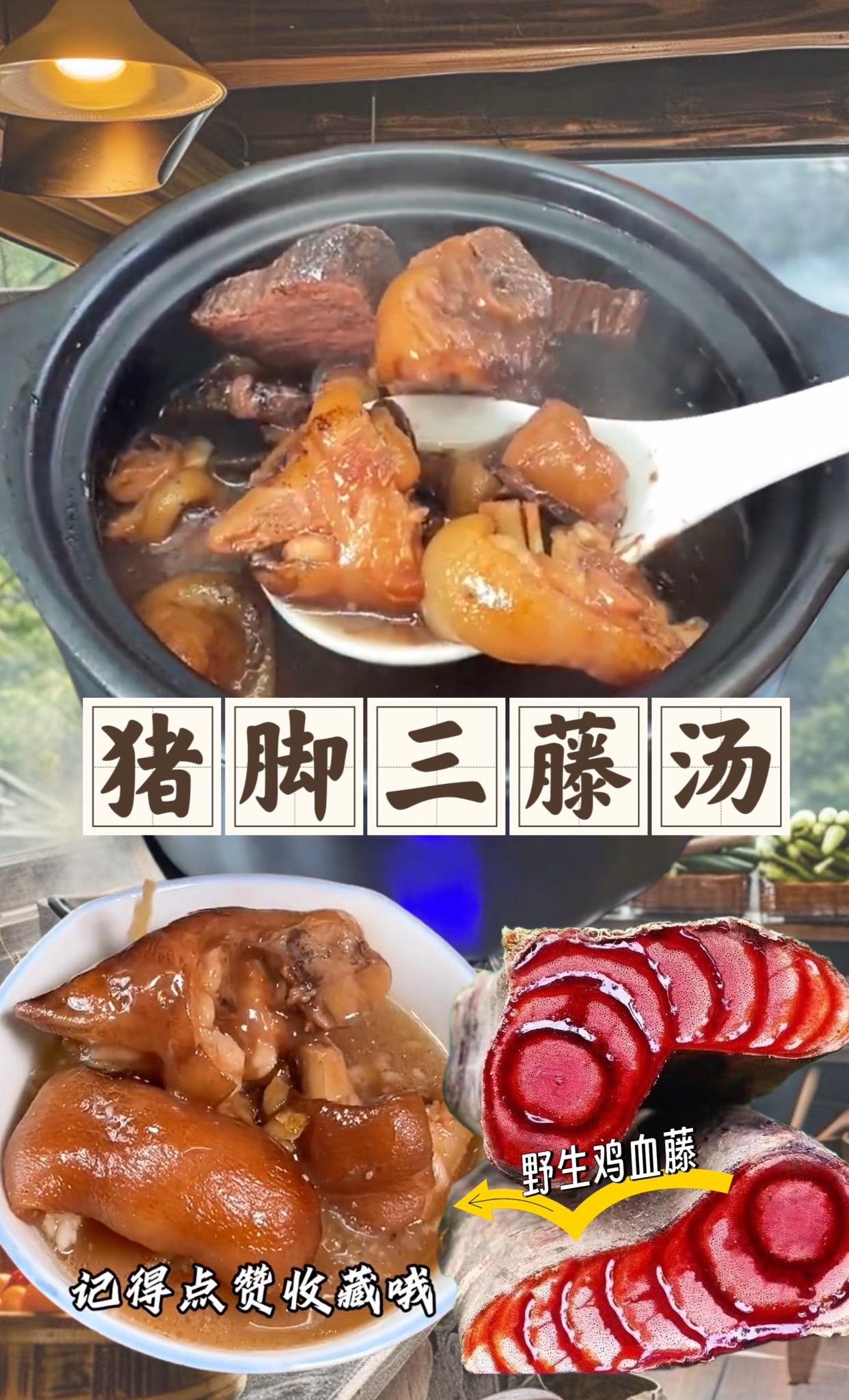 闽南古法煲汤，野生鸡血藤煲猪脚原来这么好，难怪天天煲靓汤