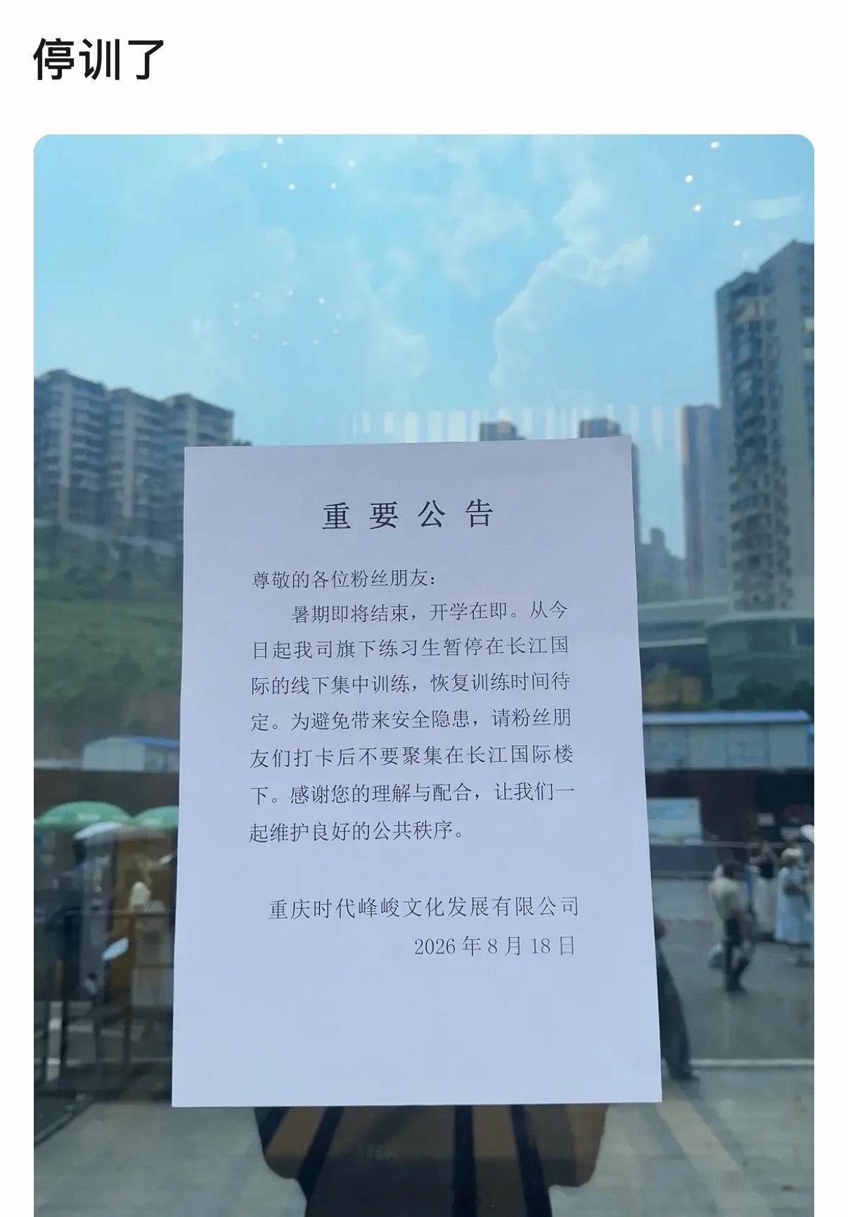 真停训了 