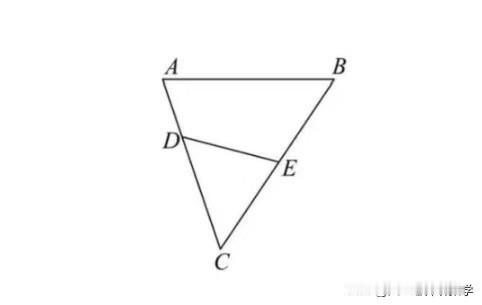 中考数学必刷题，几何题：
如图所示，在△ABC中，D、E分别是AC、BC边上的点