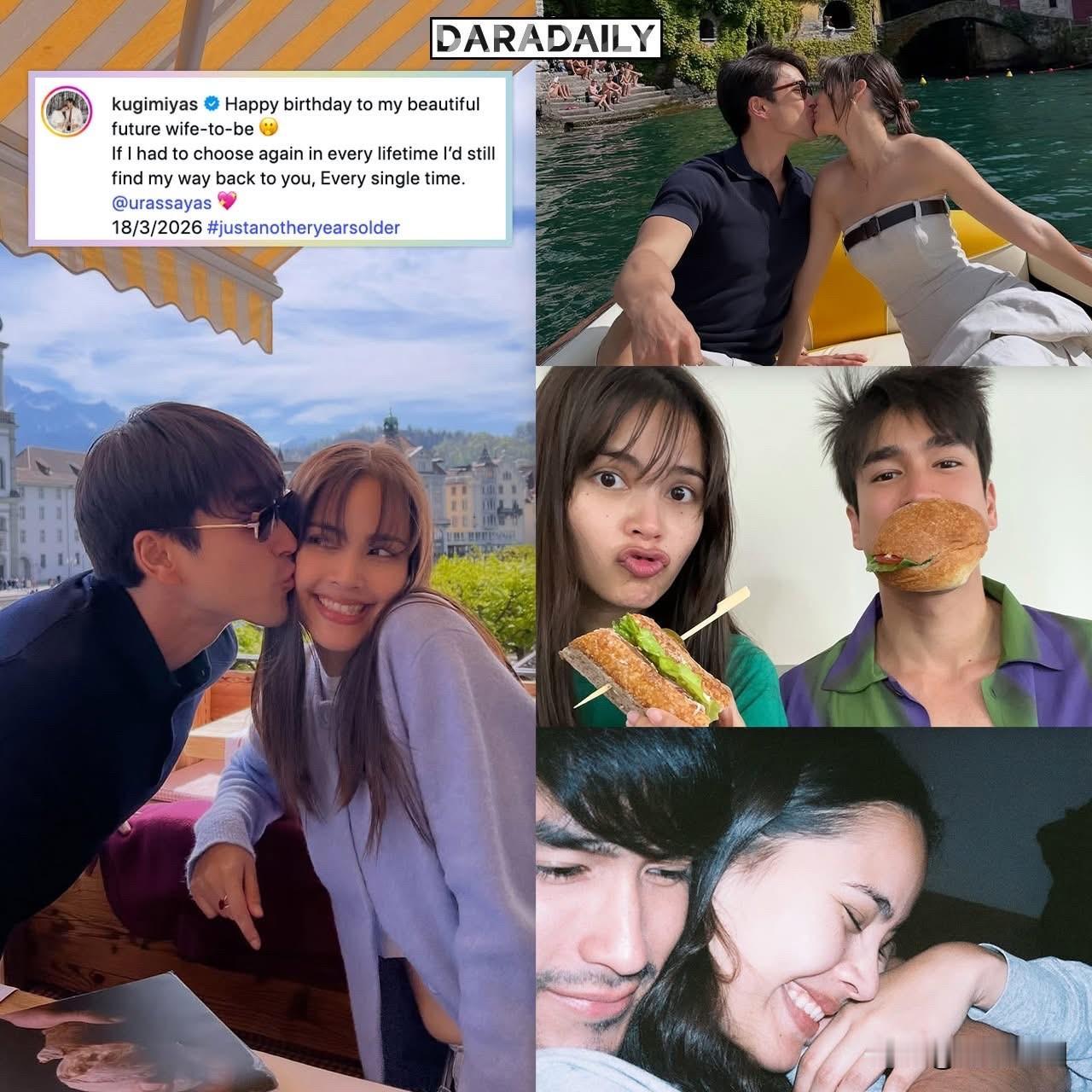 Nadech为Yaya33岁生日庆生：Happy birthday to my 