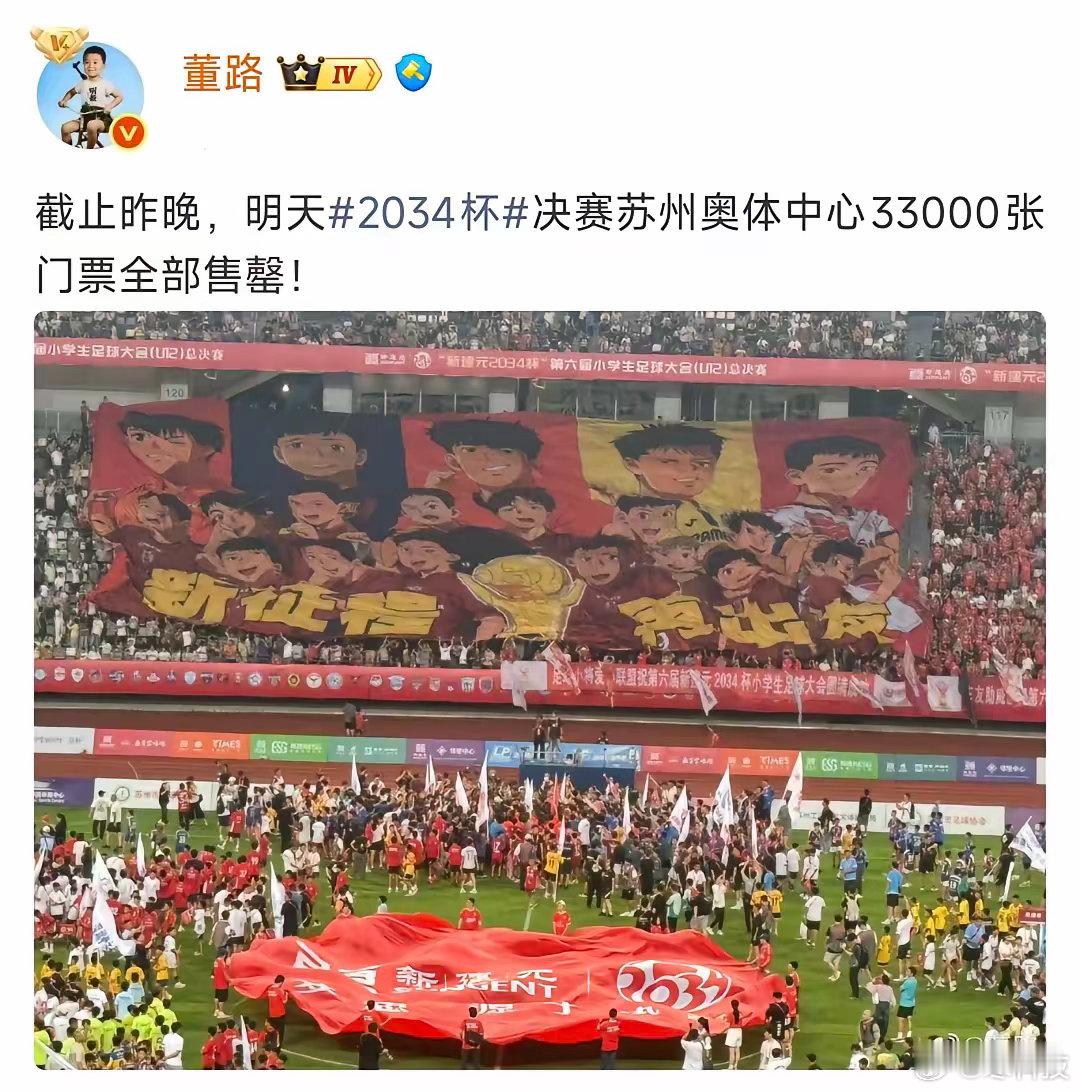 连半决赛都未开始，但决赛的33000张门票就售罄了，15岁以下的足球比赛，能有超