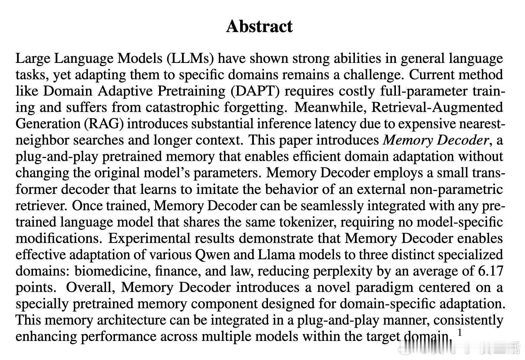 [CL]《Memory Decoder: A Pretrained, Plug-