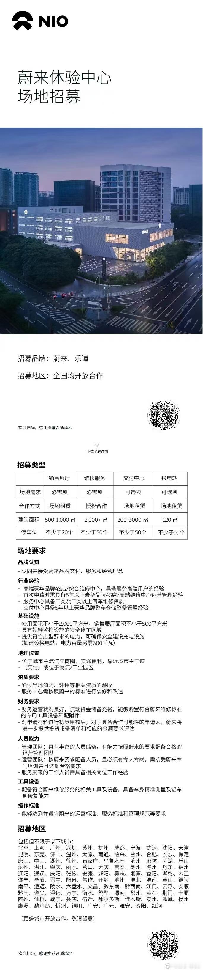 乐道之后，蔚来主品牌也正式开放销售门店的场地租赁合作。 ​​​现在来看，类似于鸿