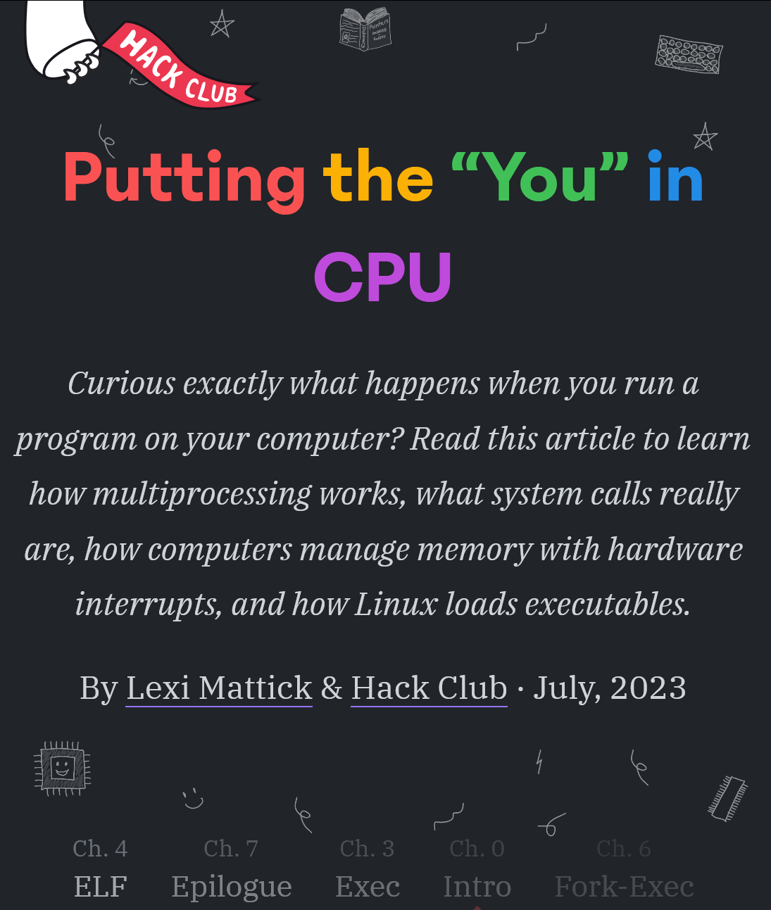 古法编程  电子书 Putting the “You” in CPU地址：cpu