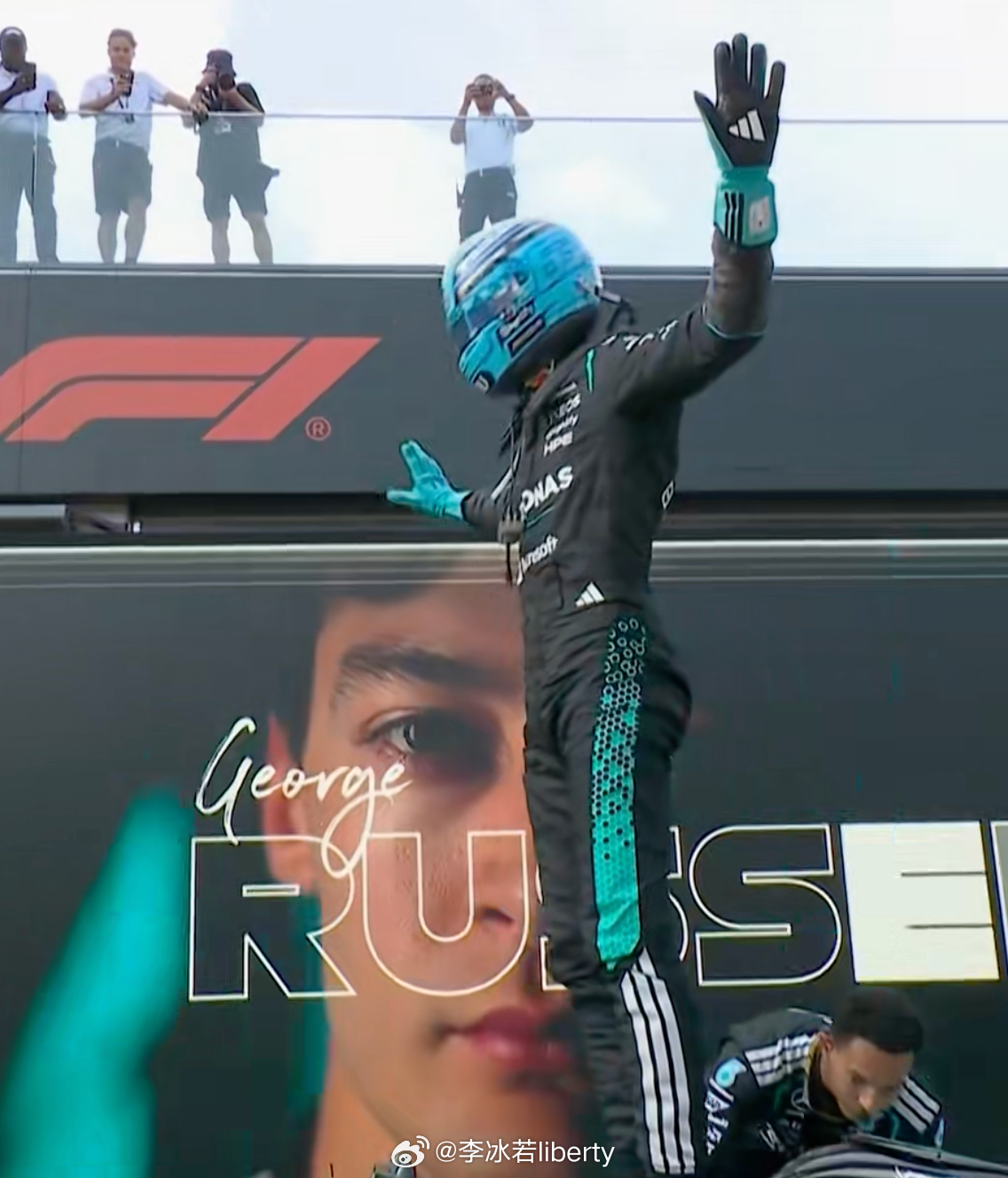 pole to win 拉塞尔等的这一个冠军 有点久 等了4个月前几站运气是真的
