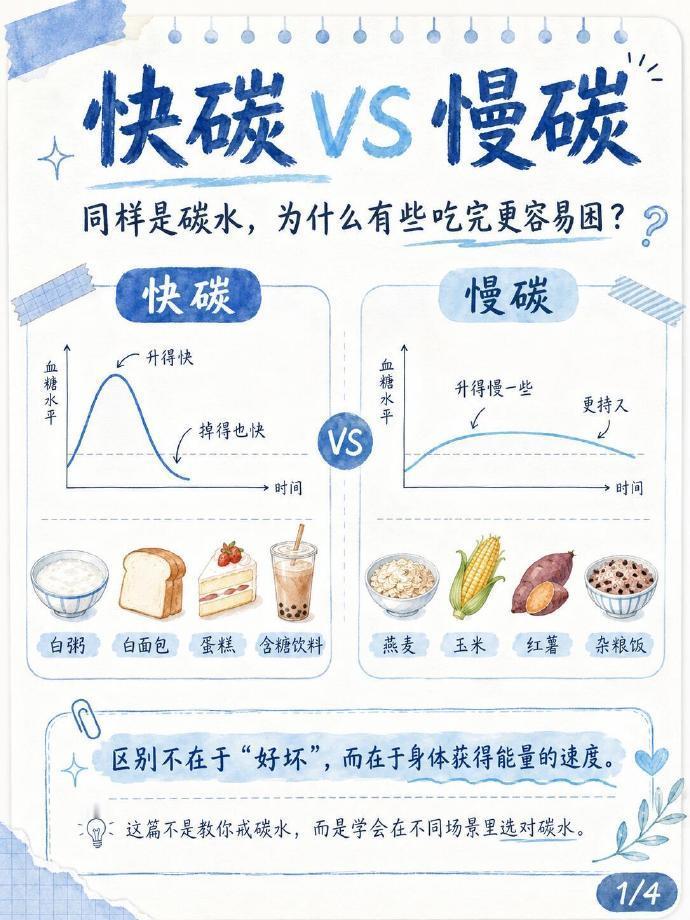生活Tips｜怎么选碳水，看场景就不会错

快碳：运动、低血糖的时候，极速补力气