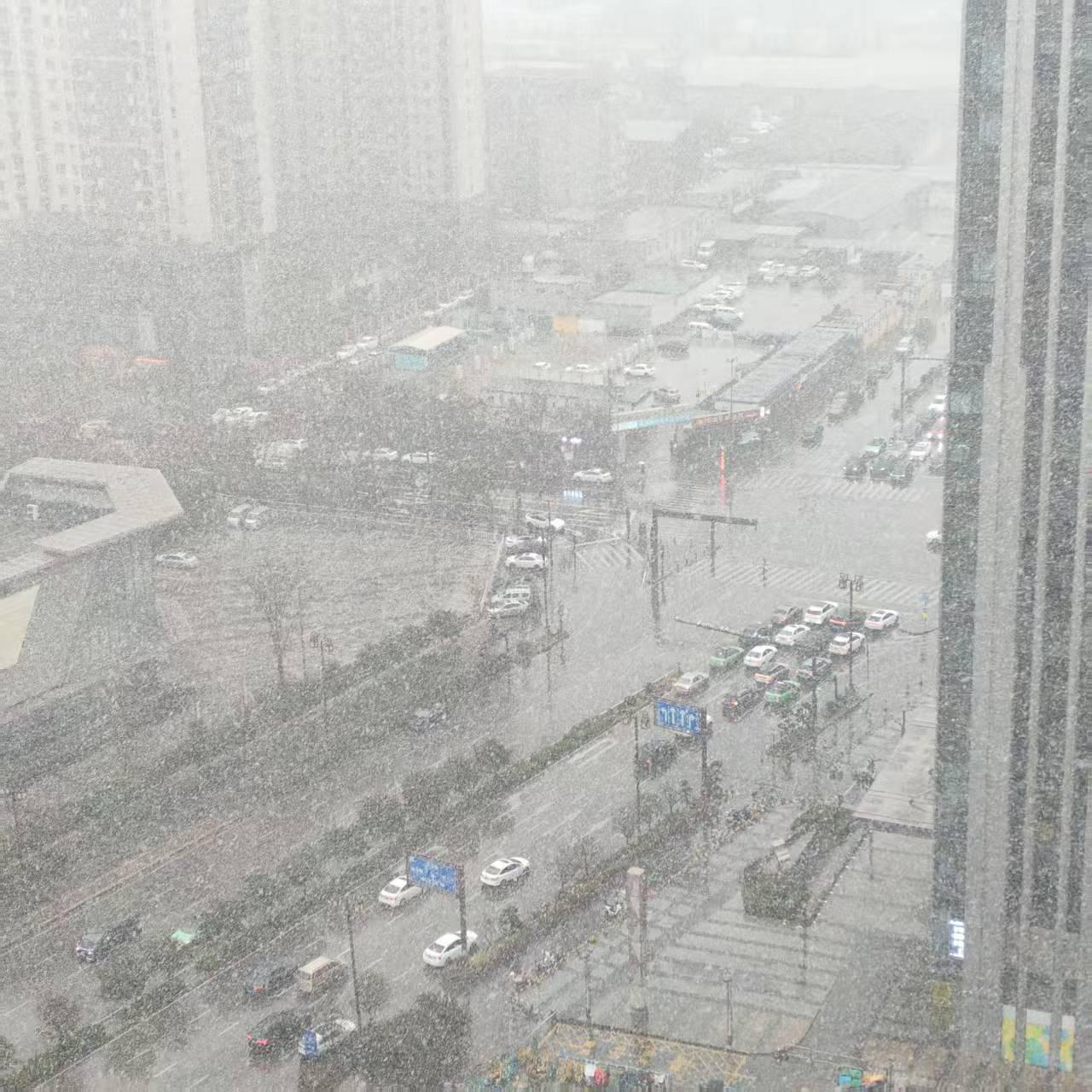 今天下的是霰，不是雨也不是雪。