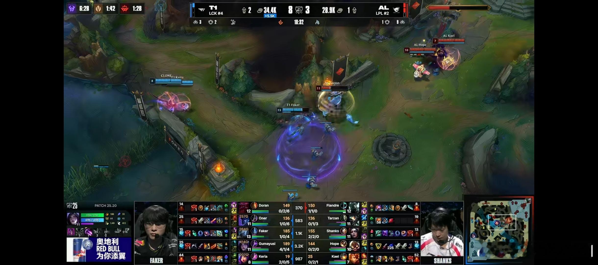 AL对战T1 已经2:1拿到赛点了！但是看这样子，这盘有点危险，估计要战歌起了？