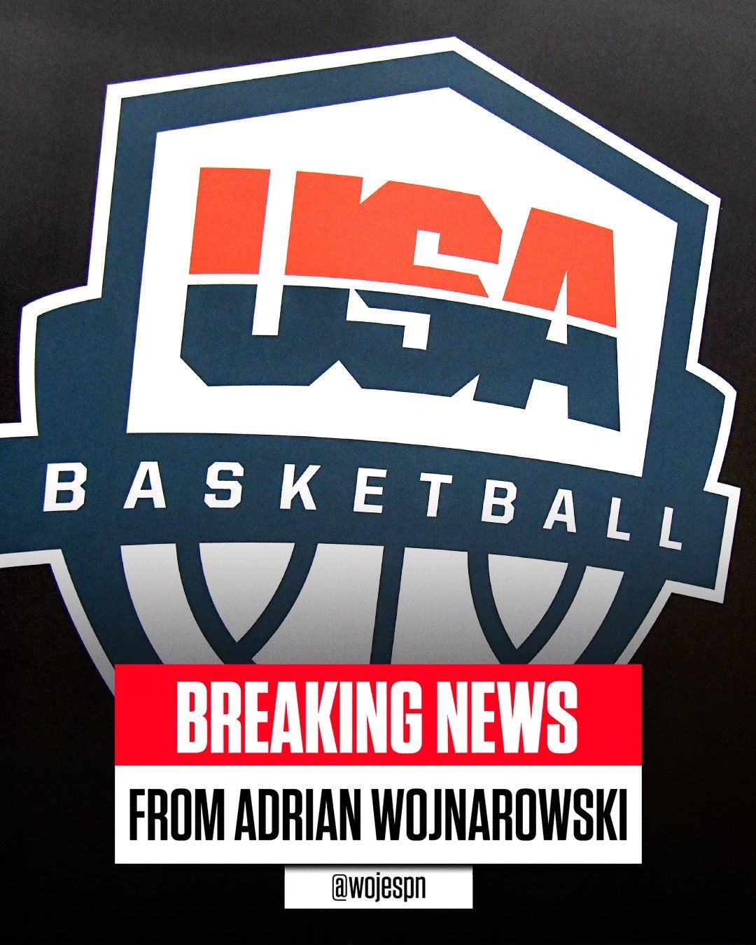 Woj：美国男篮正在敲定12人奥运名单中的11人：勒布朗-詹姆斯，斯蒂芬-库里，