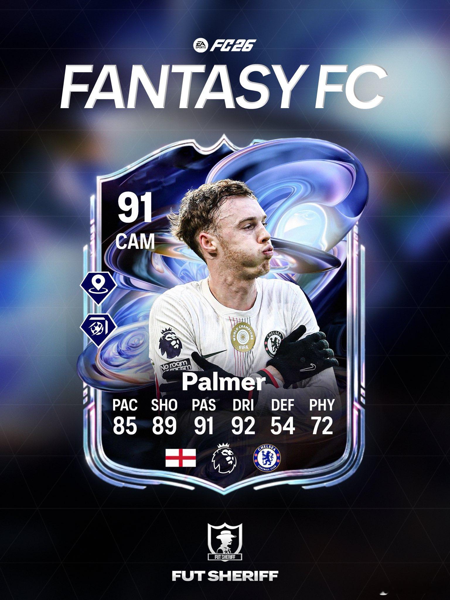 Fantasy FC帕尔默确认。FC26