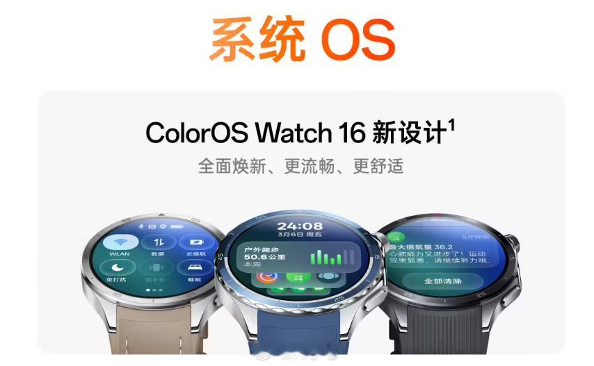 ColorOS Watch 16 新设计，号称“全面换新”！使用起来会更加顺手 