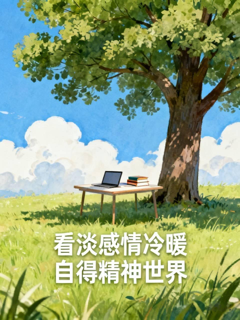 想要看淡感情冷暖与人来人往，得先有自己的精神世界。就像村上春树，即便在孤独中写作