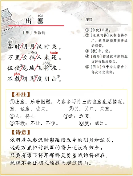四上语文 | 古诗词解析王昌龄《出塞》