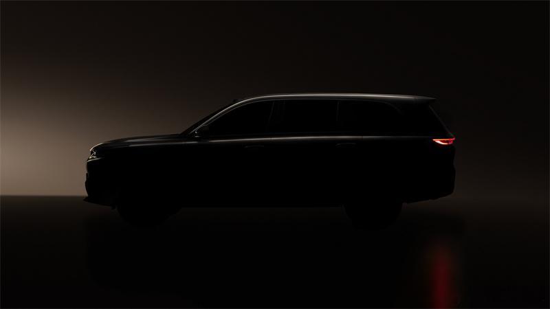 刚刚魏牌V9X公布了官方剪影图，前后都采用贯穿式灯带，车头灯带被魏牌Logo隔断