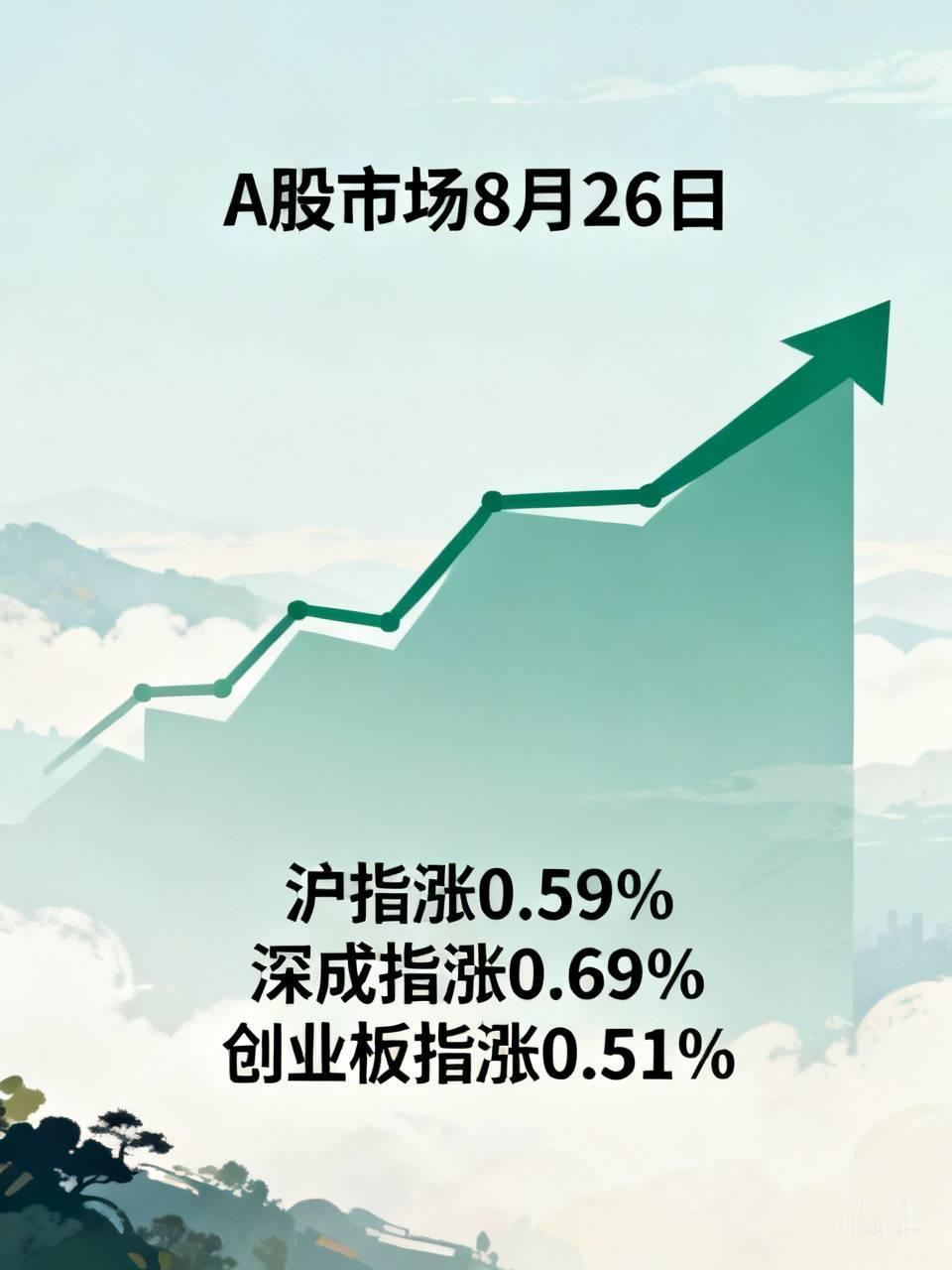 8月26日，A股市场全天呈震荡上扬态势，三大指数均以红盘报收。沪指收于3912.