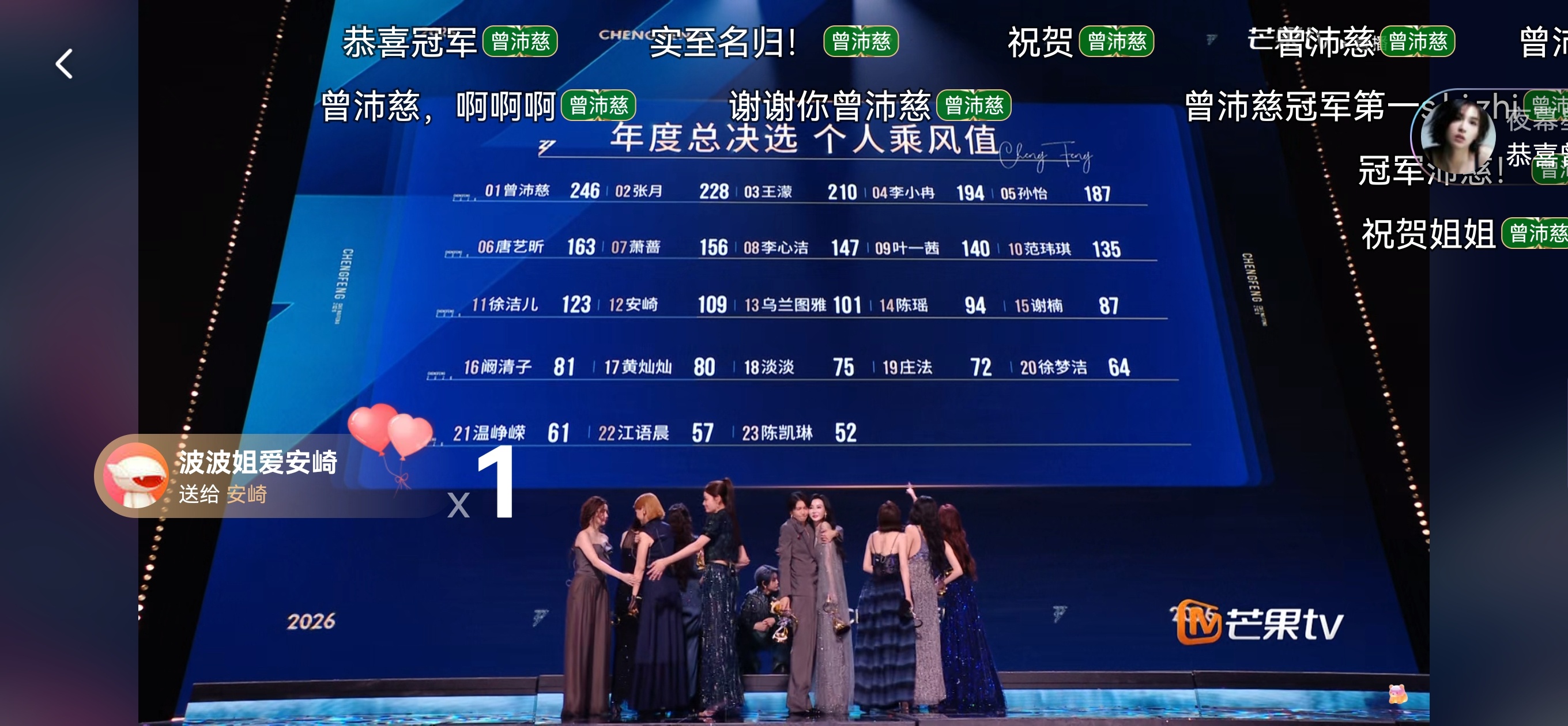 总决赛个人乘风值 