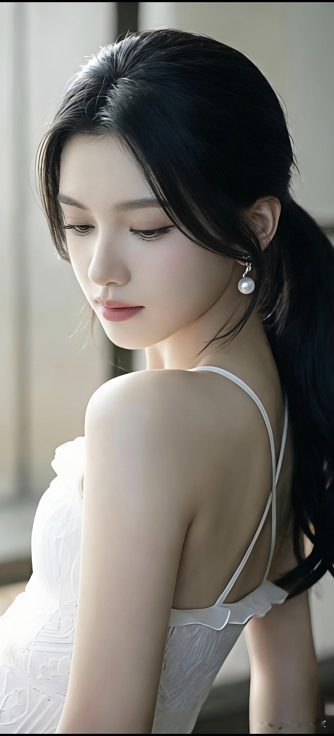 马尾辫美女 (一)

一束柔和的光线轻轻洒落在肩头，高高束起的马尾显得利落又不失
