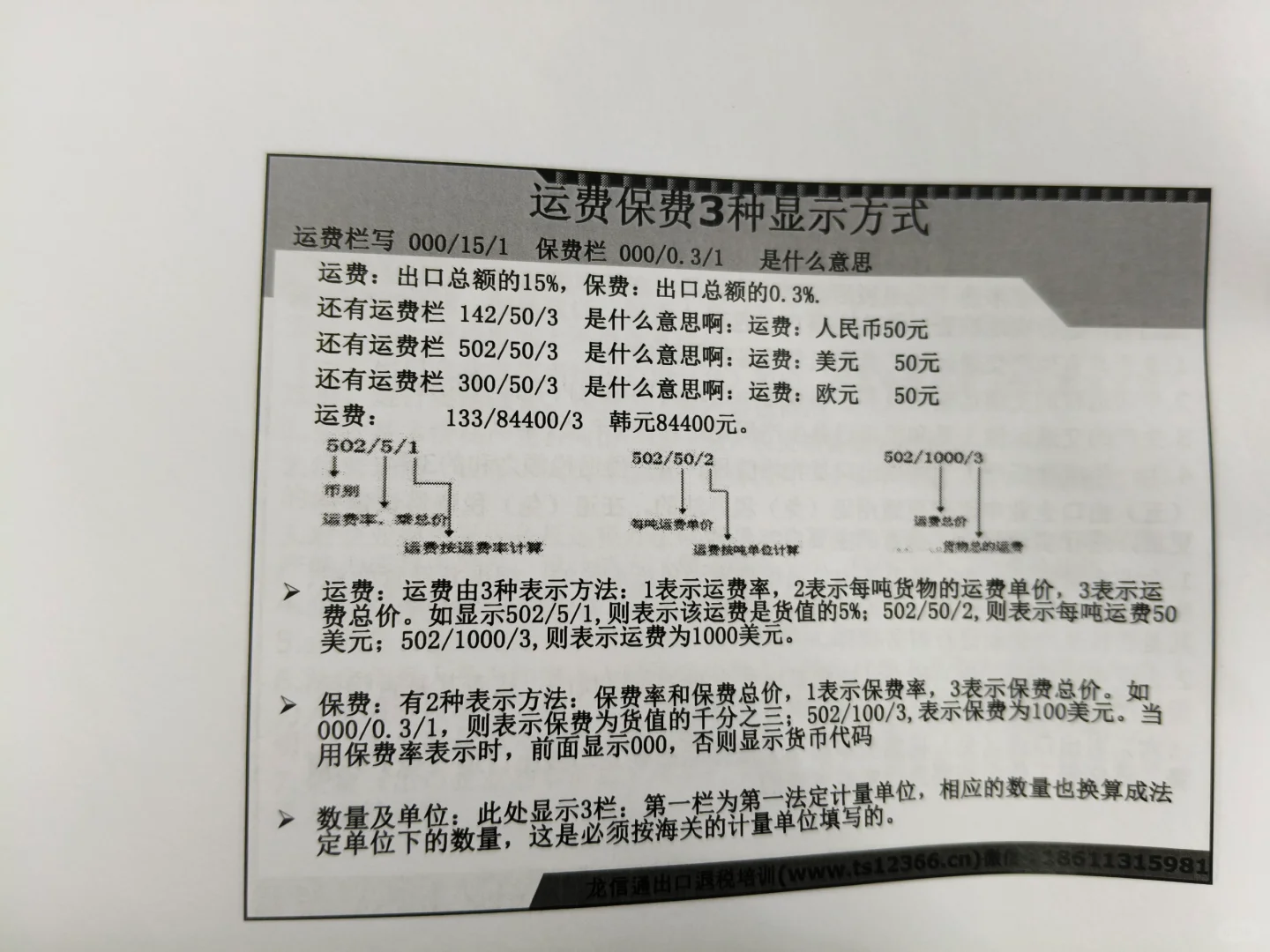 运费保险3种显示方式