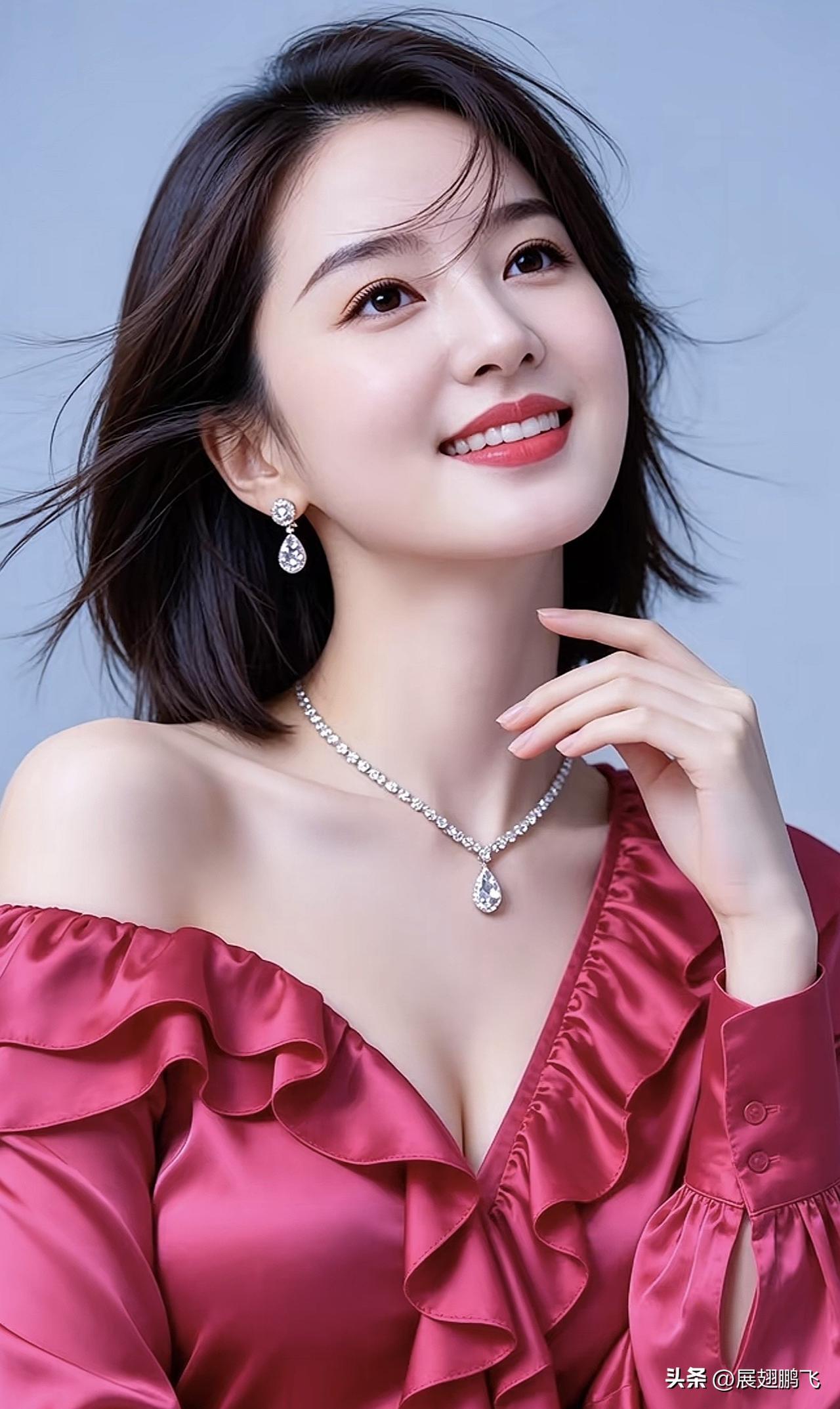 红衣美人笑，珠光玉露间。气质红妆女子 红衣清韵 红装美人照 红衣清韵 红装美人照