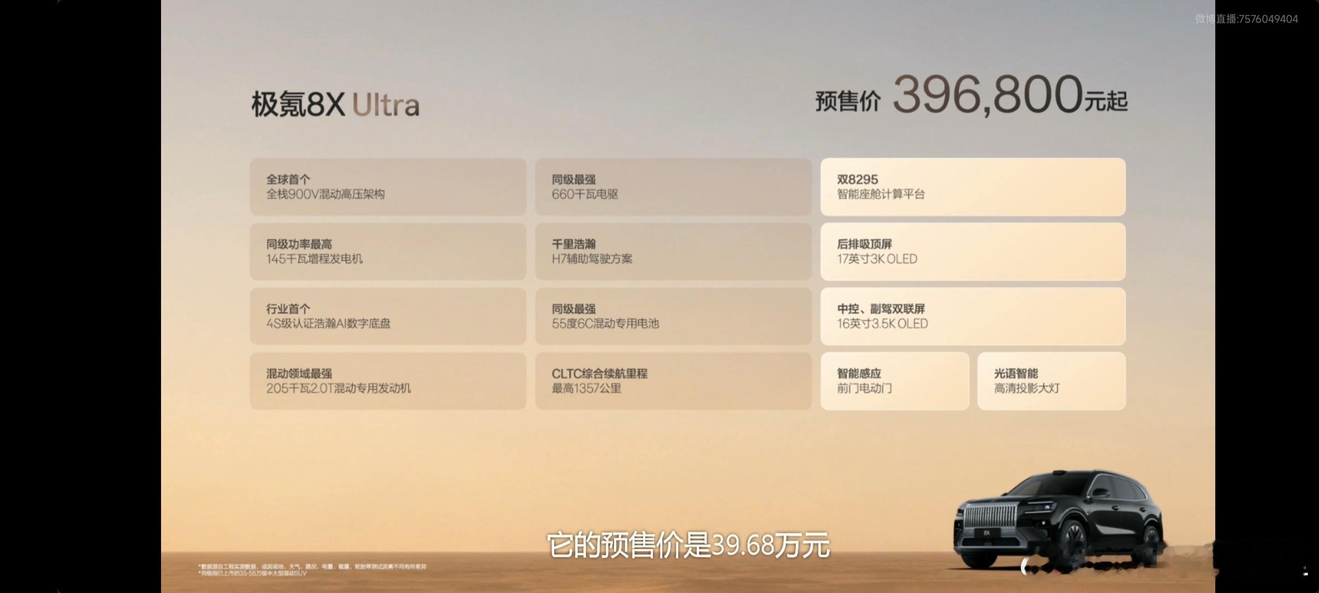 极氪8X 预售价格公布了！极氪8X Max 37.68万元起，极氪8X Ultr