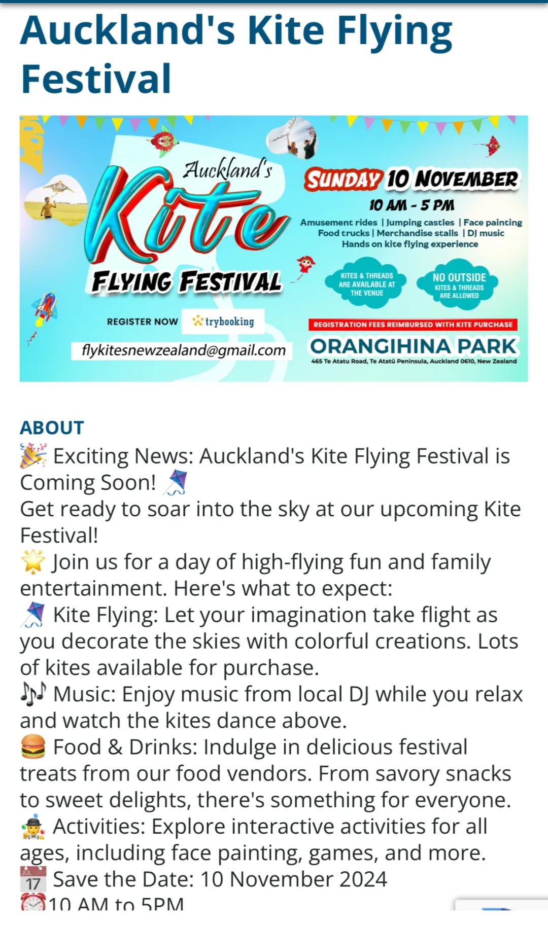 🇳🇿纽村激动人心的风筝节来啦！就在11.10