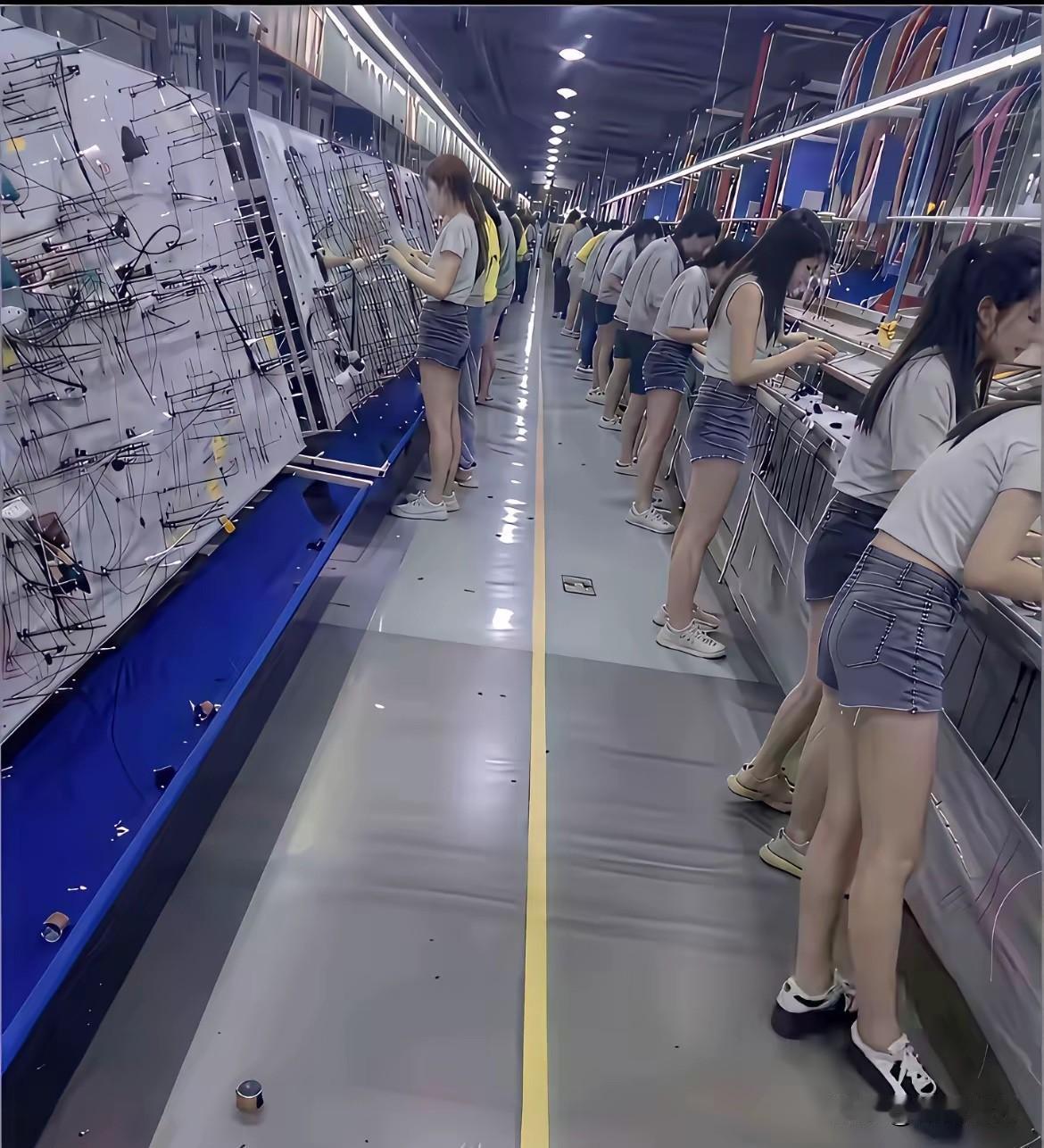 难怪那么多人想去电子厂上班！

环境好，够清净，干净整洁的地板，不拥挤的工作环境