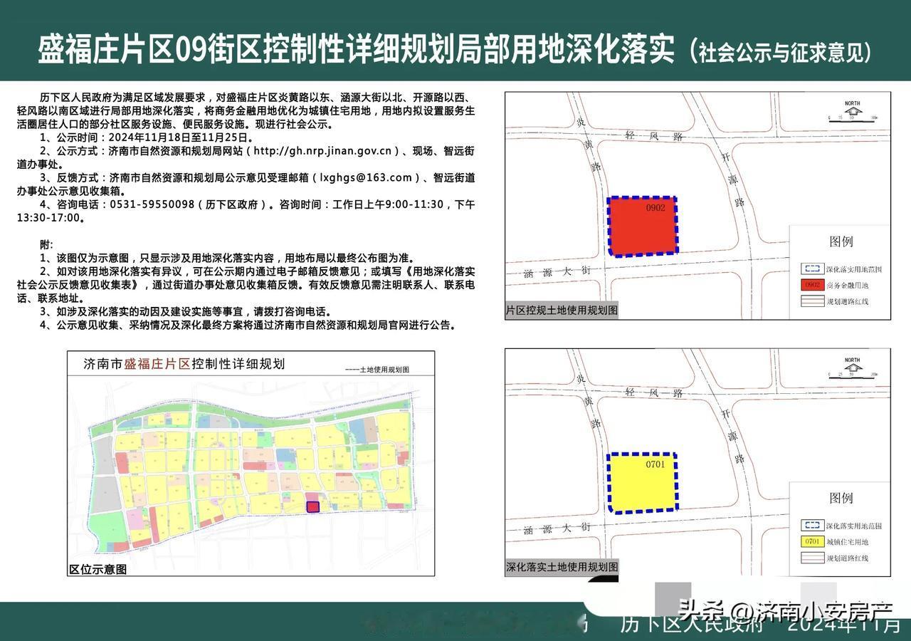 第一个吃螃蟹？济南历下盛福商务用地变住宅！
近期，盛福片区09街区控制性详细规划