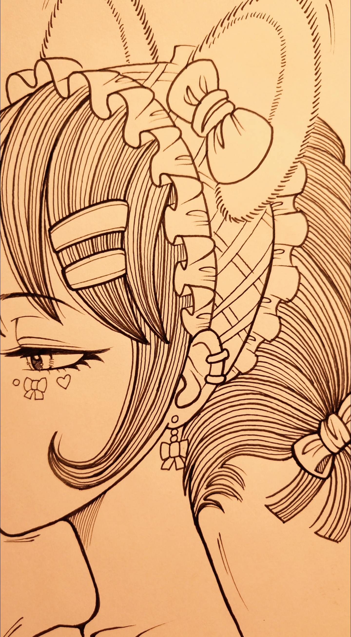 人物侧脸的绘画