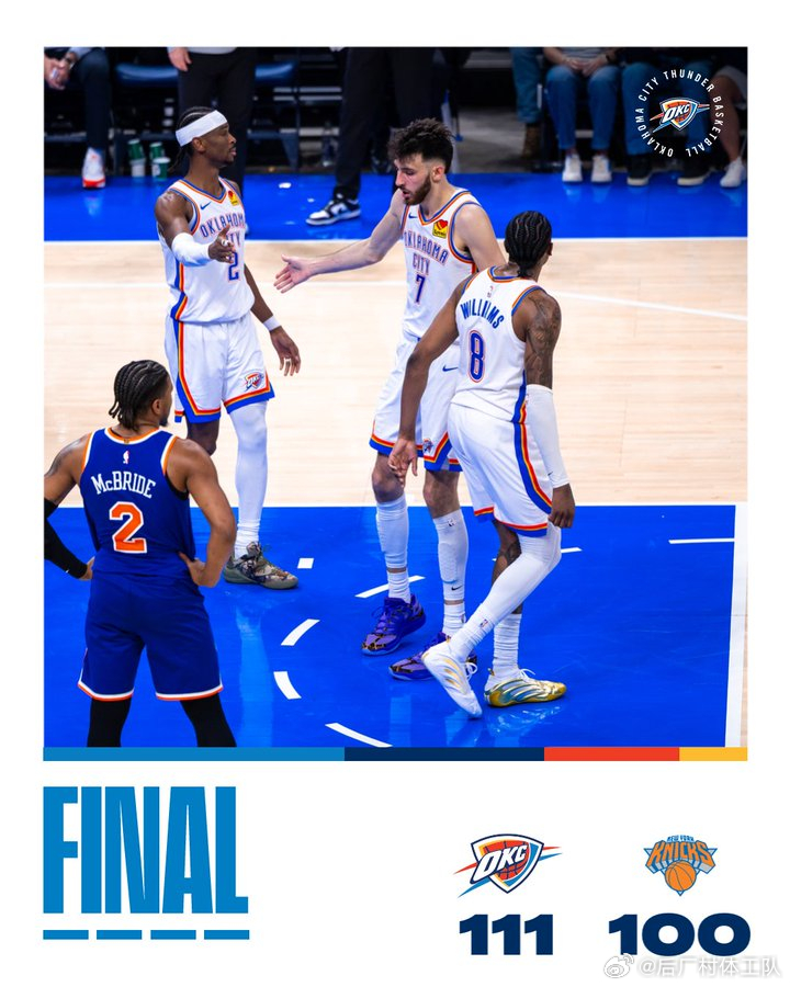 雷霆战胜尼克斯 雷霆111-100战胜尼克斯，亚历山大发挥稳定砍下30分3板4助