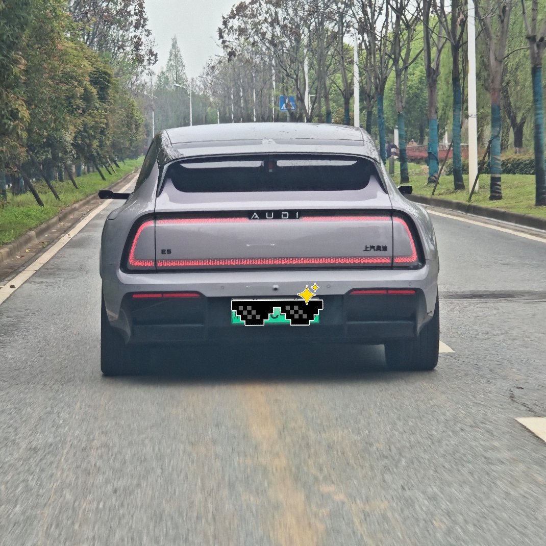 有一说一，E5的辨识度还是非常高的还选装了电子后视镜这个尾灯和9X有些不谋而合了