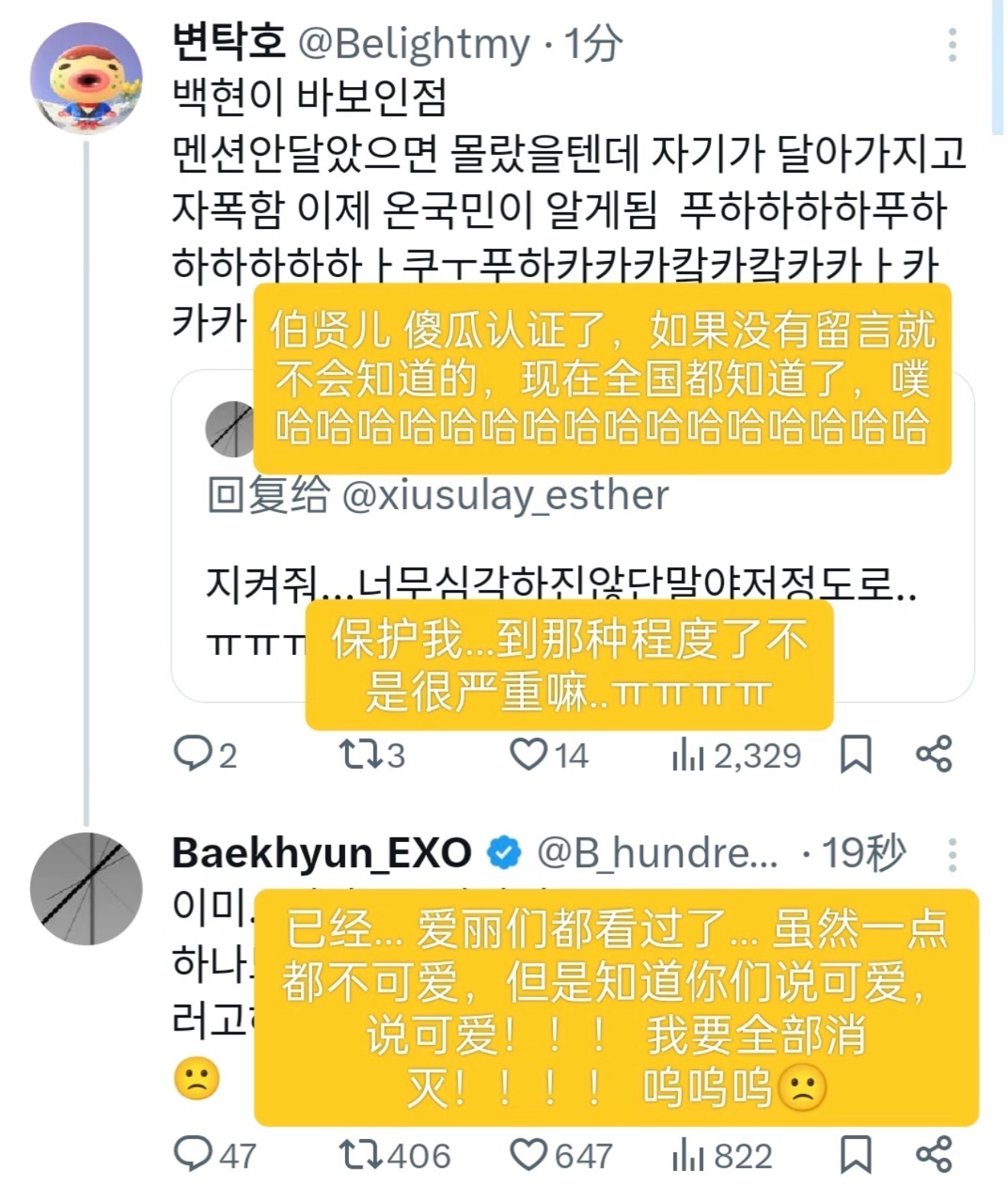 伯贤儿跟x上的爱丽们讨论他的肚子给伯贤整害羞了 