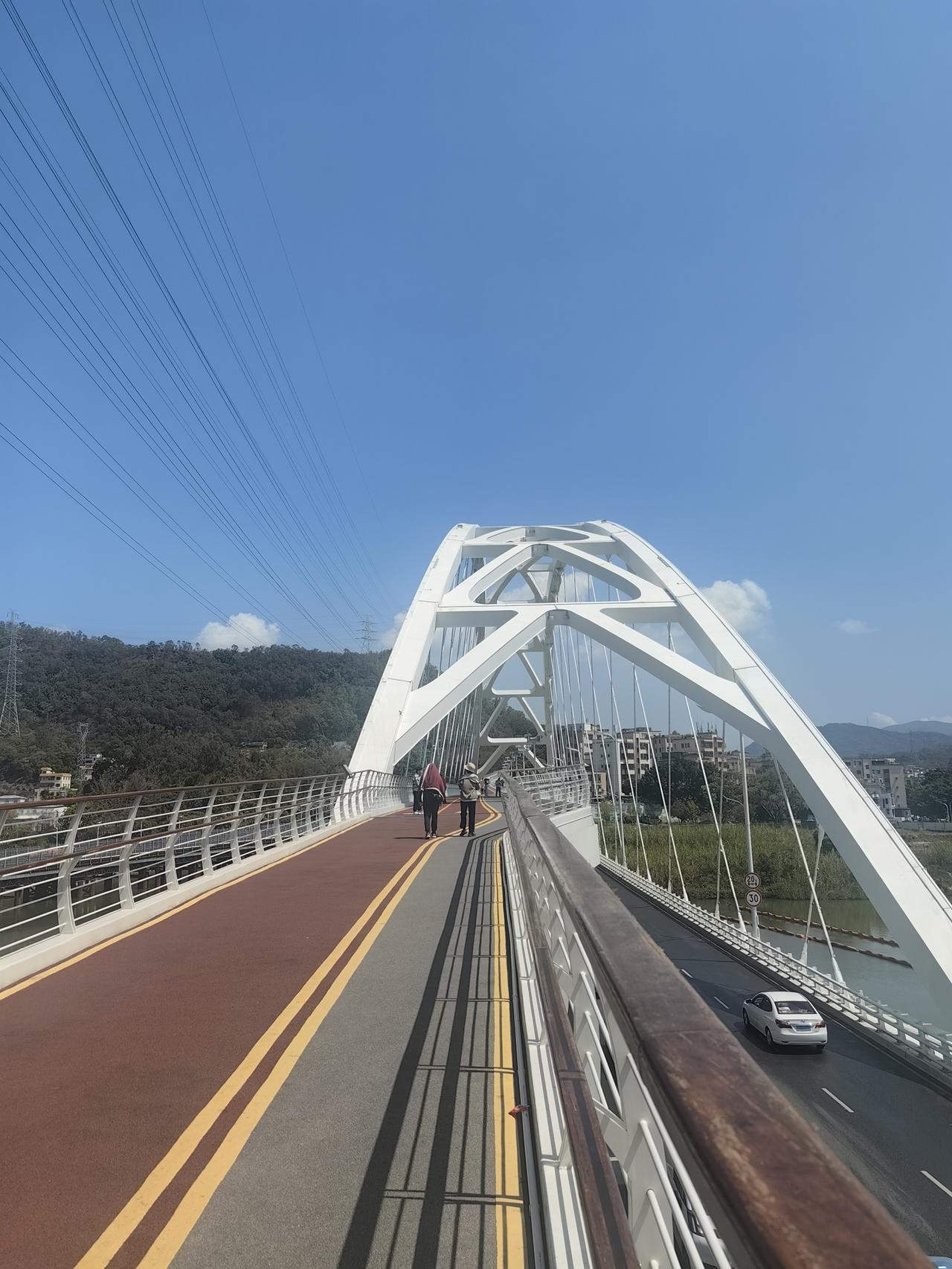 住在南湾的朋友太有福了，身边就有一条绝佳的健身徒步路线。
从淘金山绿道大湾跨线桥