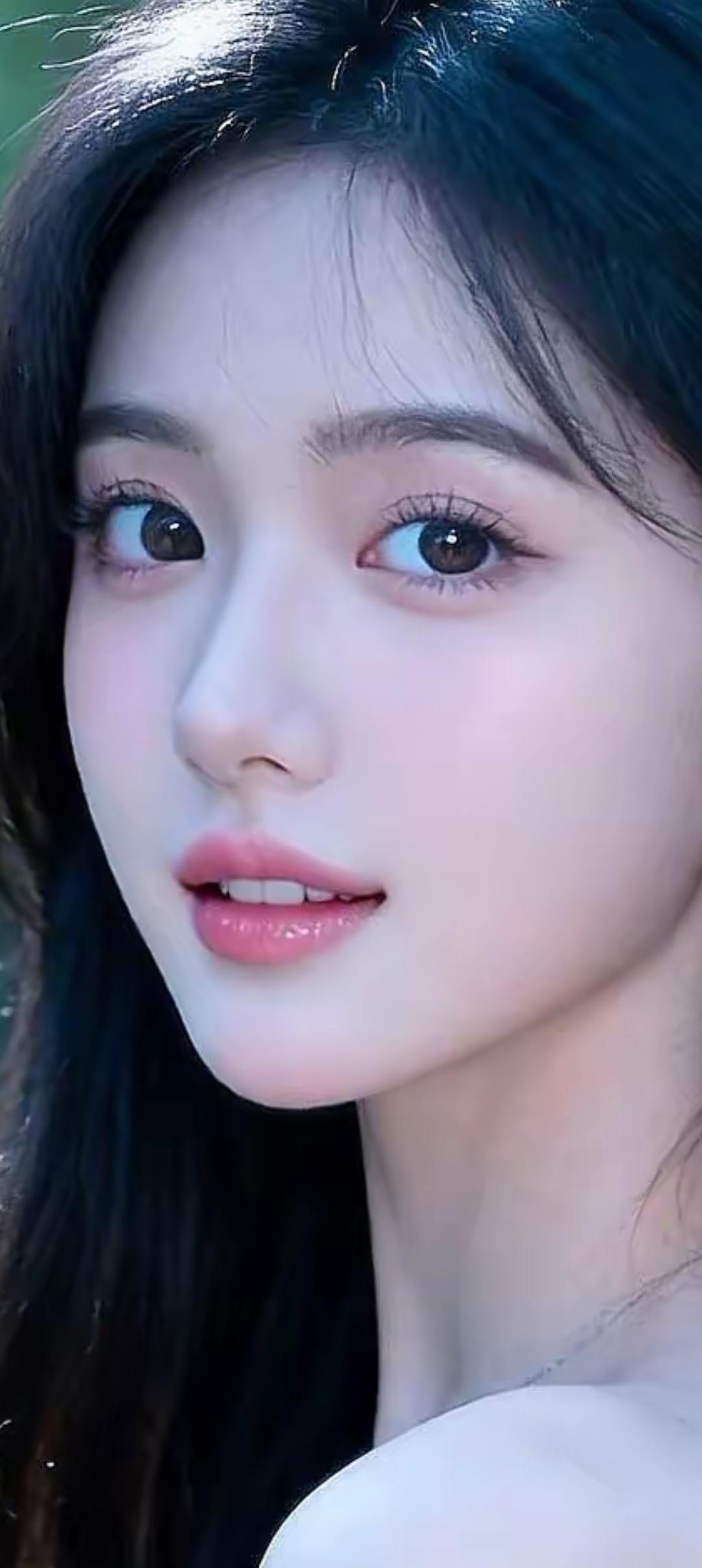 温柔眼神，自然妆容，清新自然美