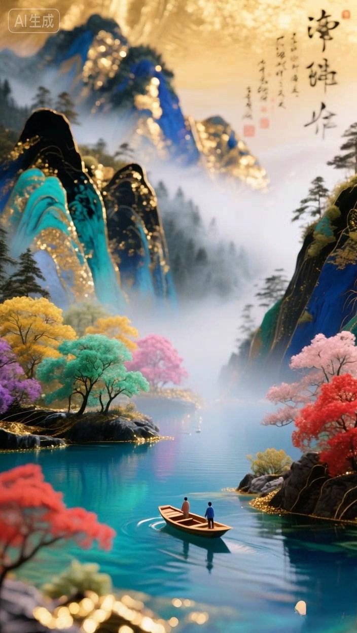 七绝●美景如画/古韵   

烟环峻岭景延伸，
雨润繁花色彩新。
锦绣河川如画美