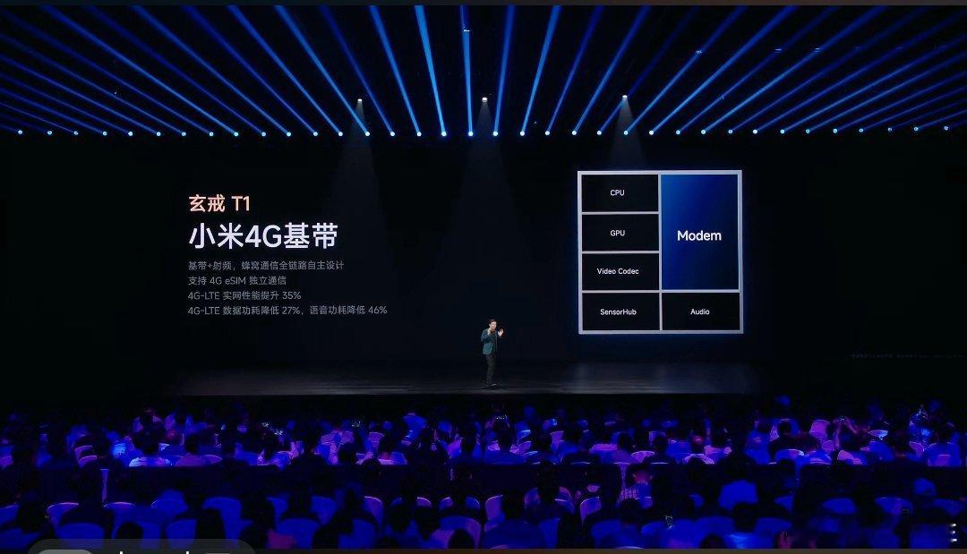 果然有大招，小米发布玄戒T1 4G基带。 ​​​