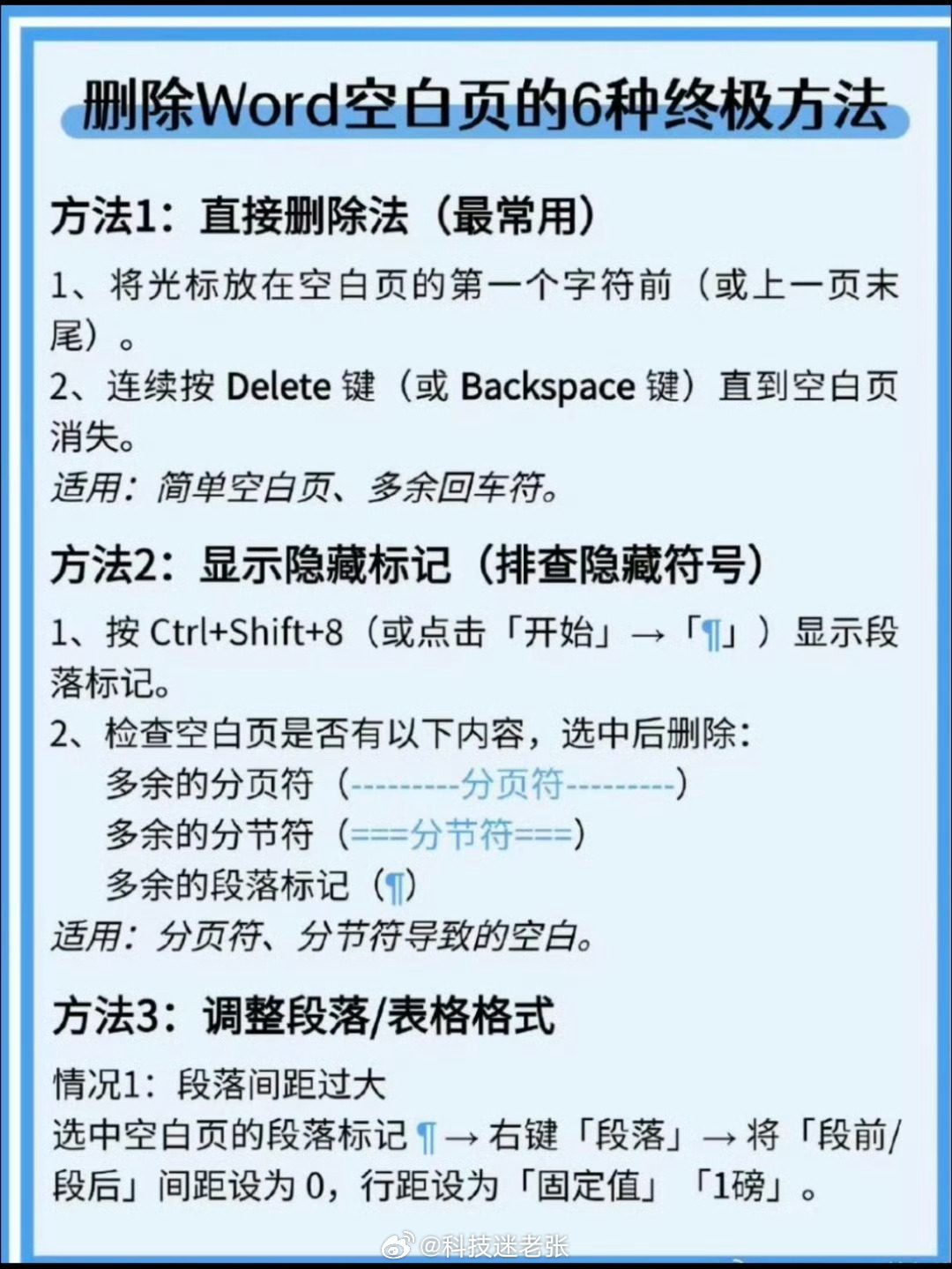 把会删Word空白页写进简历其实也没那么难，如果是实在是不会还有一个办法，把内容