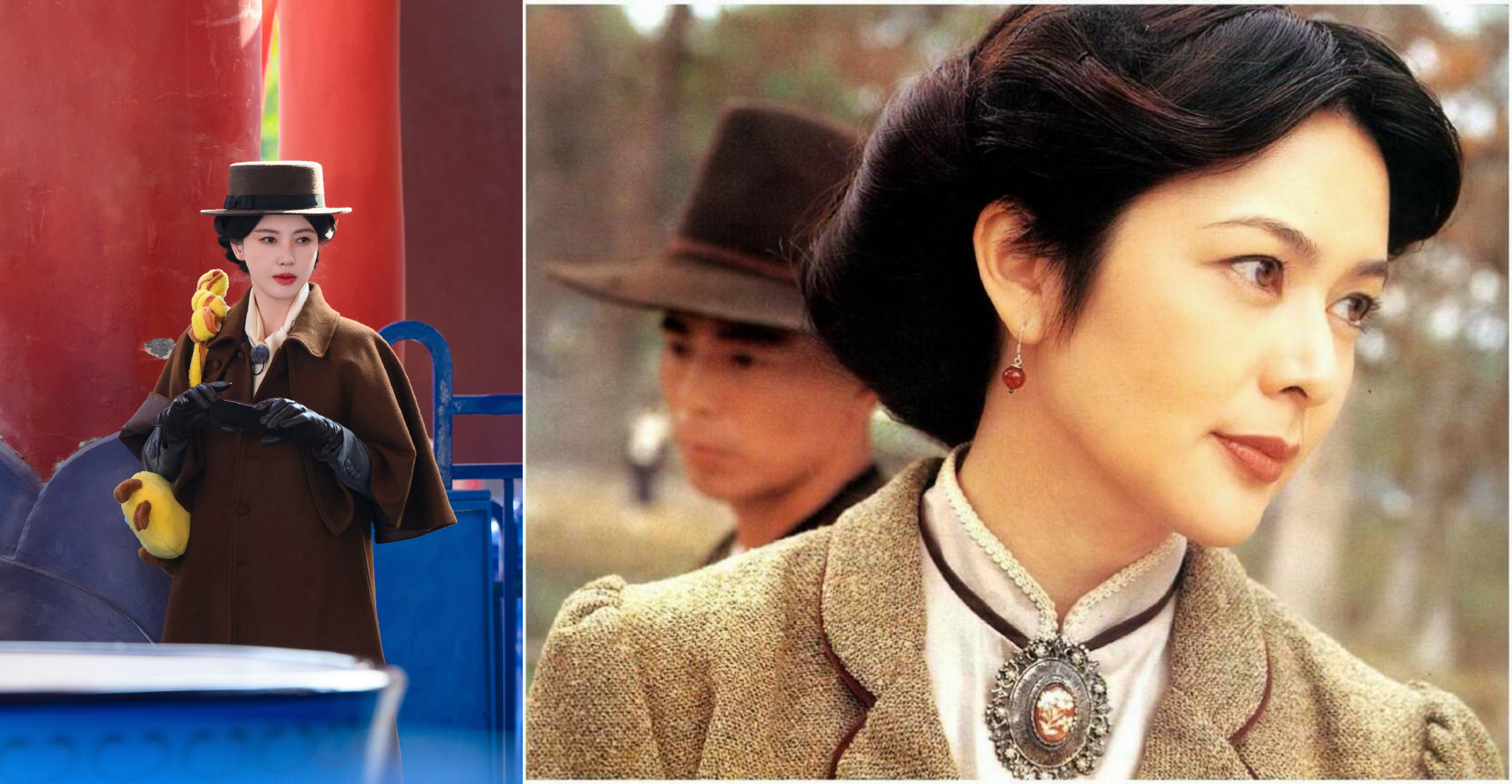 杨子姗复刻关之琳版十三姨 一袭复古装扮，杨子姗把十三姨的韵味拿捏得死死的！眉眼间