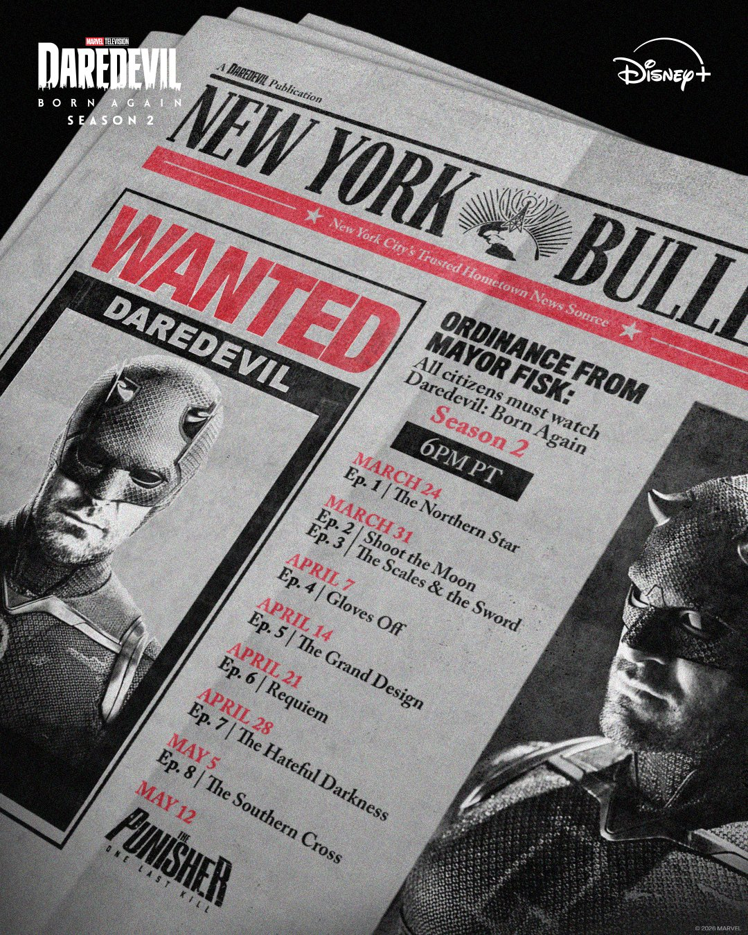 夜魔侠新剧夜魔侠重生第二季曝光新海报！公布了第二季每集具体播出时间，明早9点正式