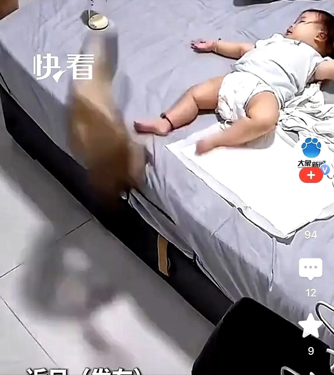 山东一户人家的监控，这两天在网上传疯了。画面里，小宝宝安安静静躺在床上，乖得跟个
