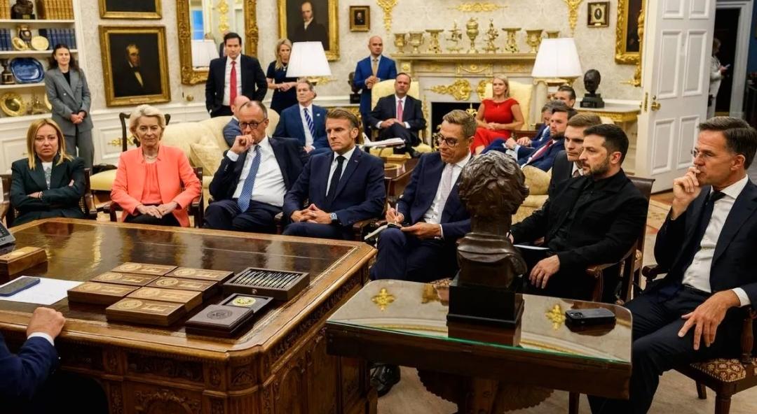 特朗普关心俄乌冲突的原因还挺多元。就说他一通接一通地跟俄乌欧领导人打电话，积极斡