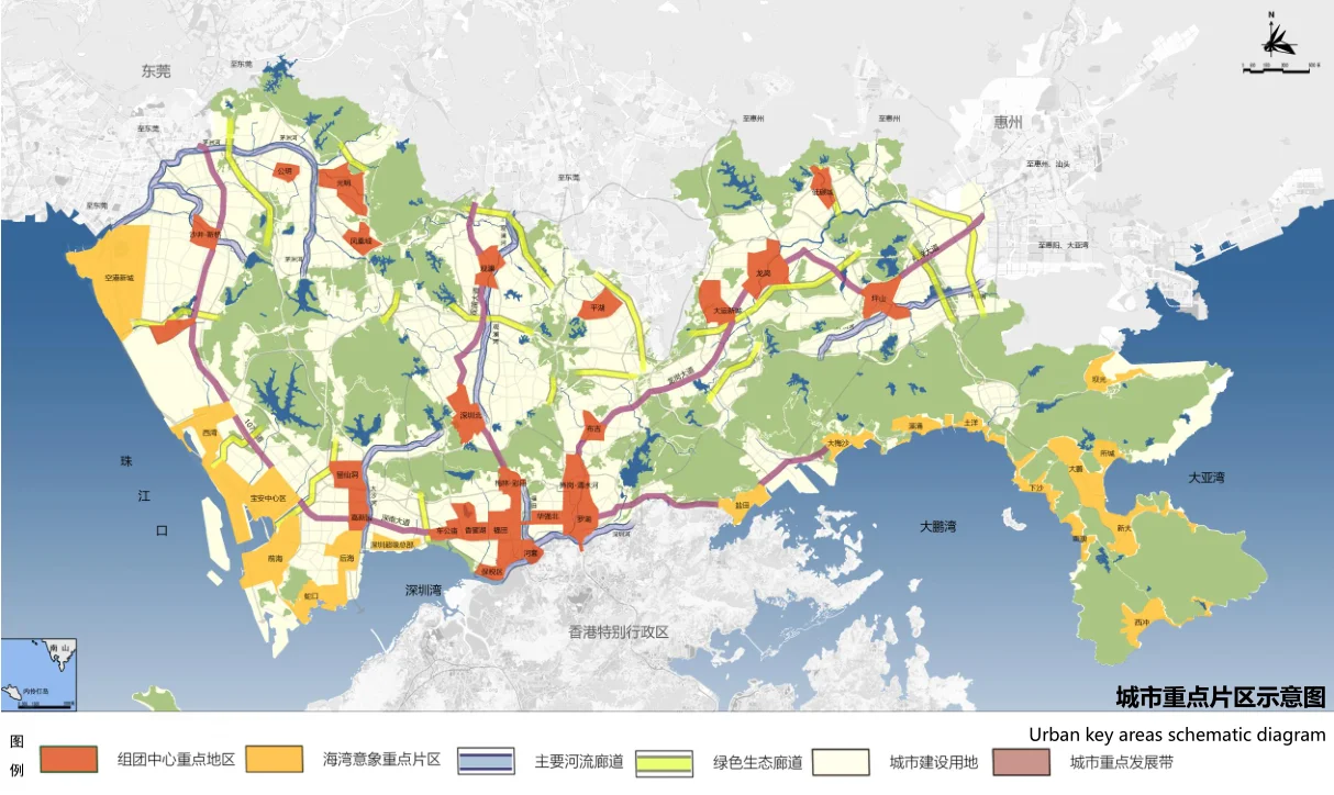 深圳城市重点片区示意图