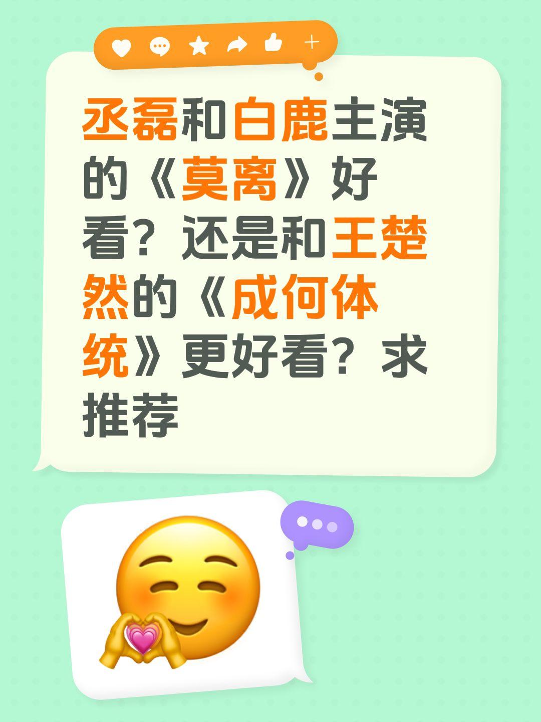 丞磊和白鹿主演的《莫离》好看？还是和王楚然的《成何体统》更好看？求推荐王楚然 丞