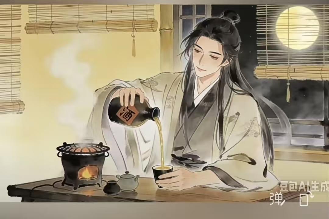 山坡羊.酒戒禅 
温杯倾韵，
微醺离困，
尘心暂忘浮华运。
妄迷身，乱迷神，
醉