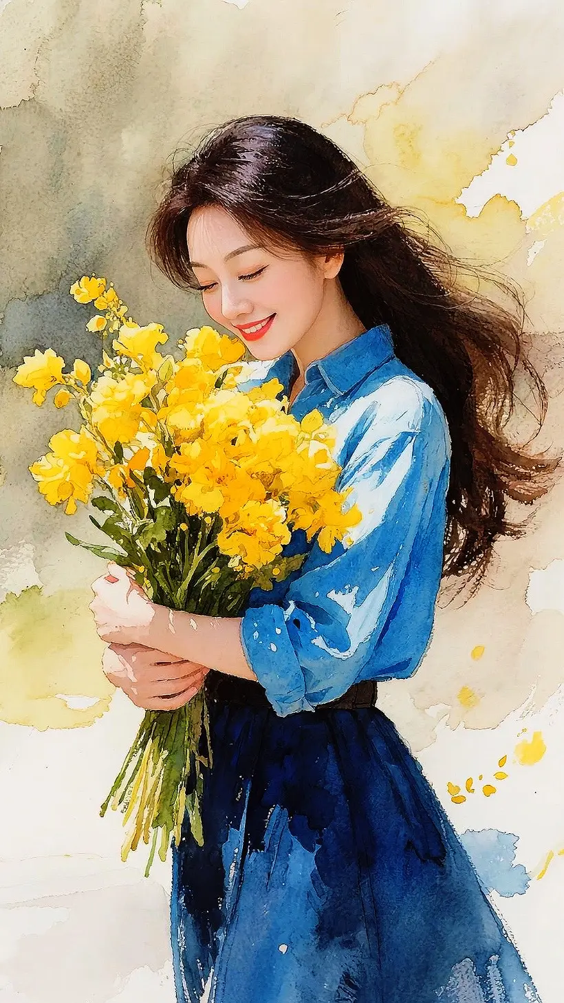 AI水彩风花束写真 随变ai随便玩 伙伴计划广告分成玩法达人